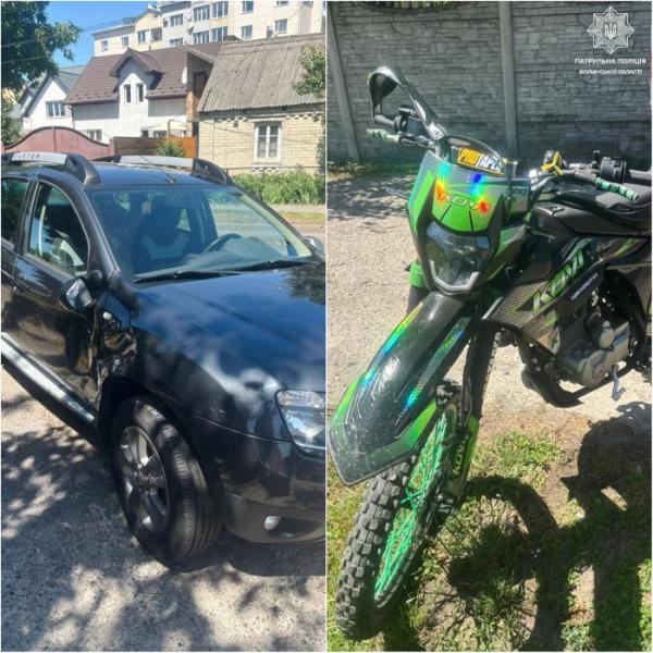 У Луцьку сталися дві ДТП за участю мотоциклів: водії були без прав і страхування