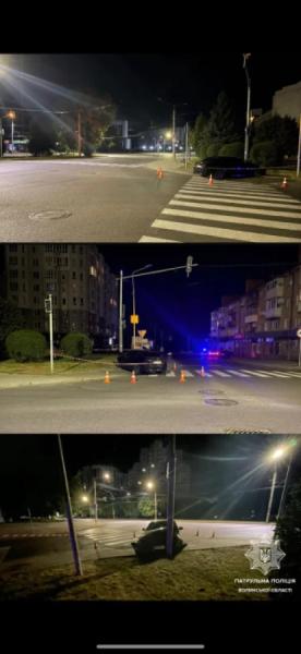 У Луцьку водій BMW в'їхав у світлофор. ФОТО